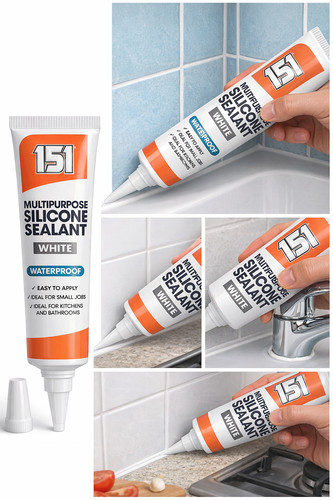 White silicone sealant - white,